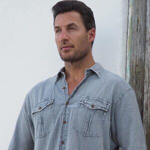 Cotton Natural Mens Long Sleeve Halo Fossil Gray Shirt XXL Lightweight NWT HTF